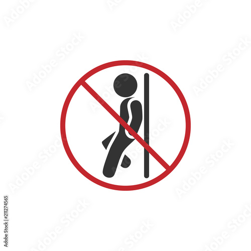 Vector image of do not lean icon.