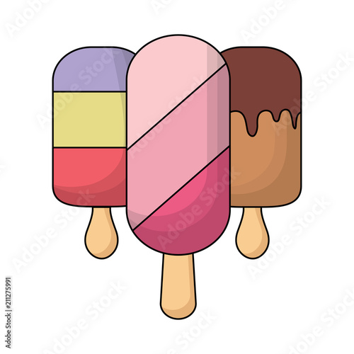 Ice cream bars icon over white background, vector illustration