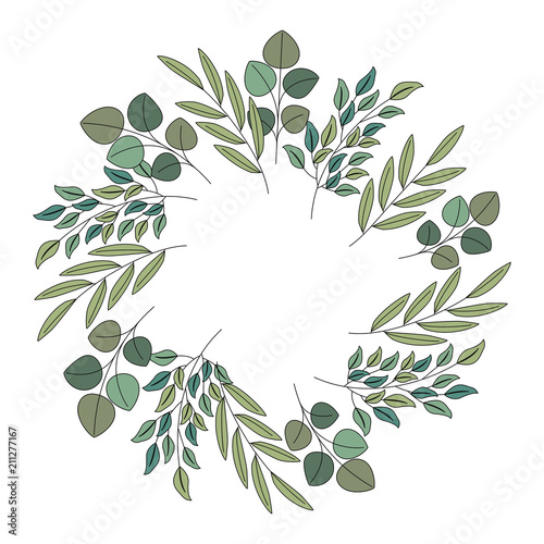 crown with leafs decorative icon