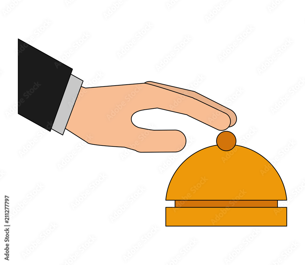 Fototapeta premium hand with ring hotel isolated icon vector illustration design