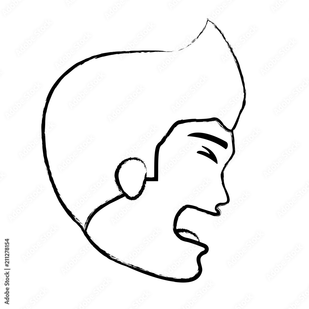 man with pain gesture  icon over white background, vector illustration