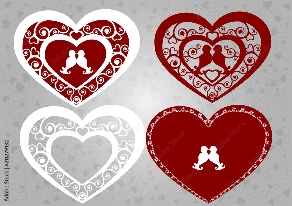 scheme for postcards for laser cutting Stock Vector | Adobe Stock