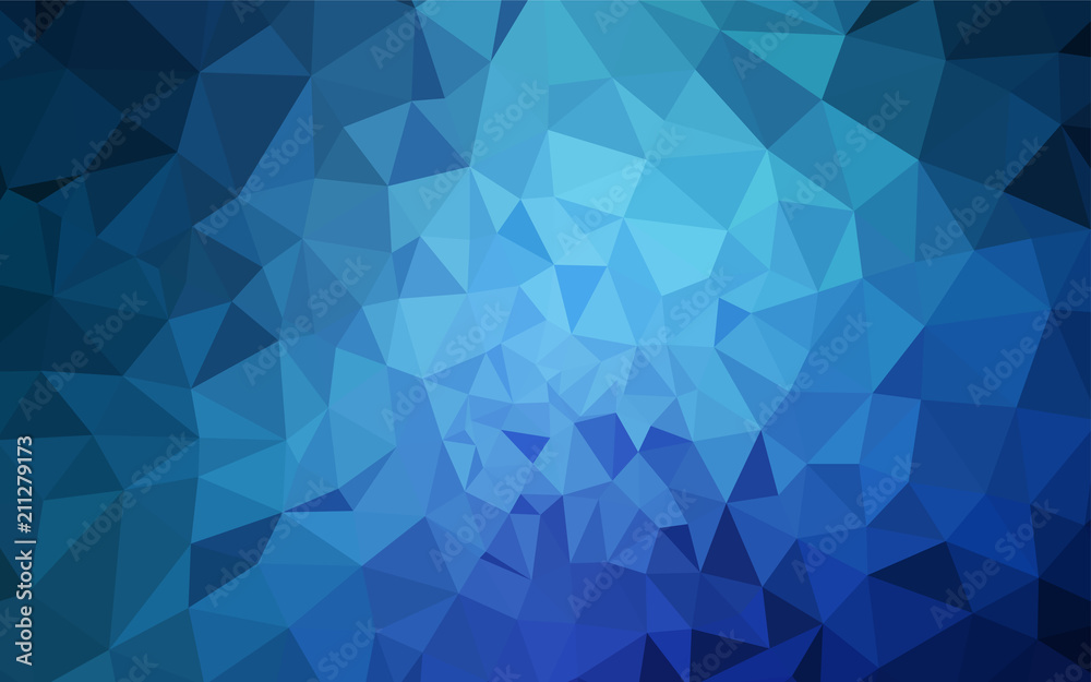 Light BLUE vector gradient triangles template. Light BLUE vector gradient triangles template.