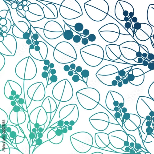 Tapety gałąź z ziarnami naturalnymi i liście deseniują wektorowego ilustracyjnego projekt