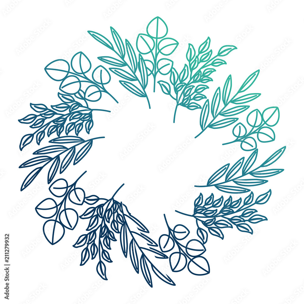 crown with leafs decorative icon vector illustration design