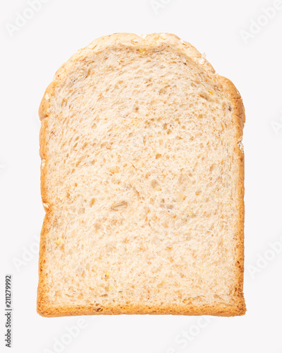 whole wheat bread, isolated on white background