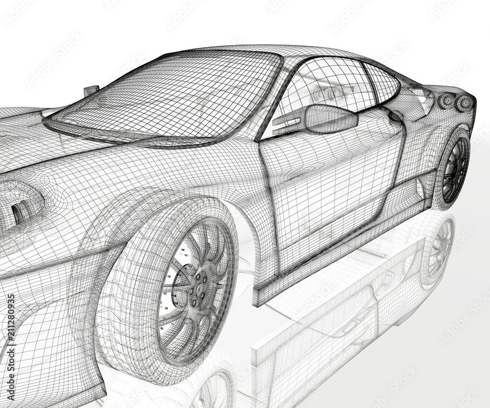 Naklejka premium Sport car model