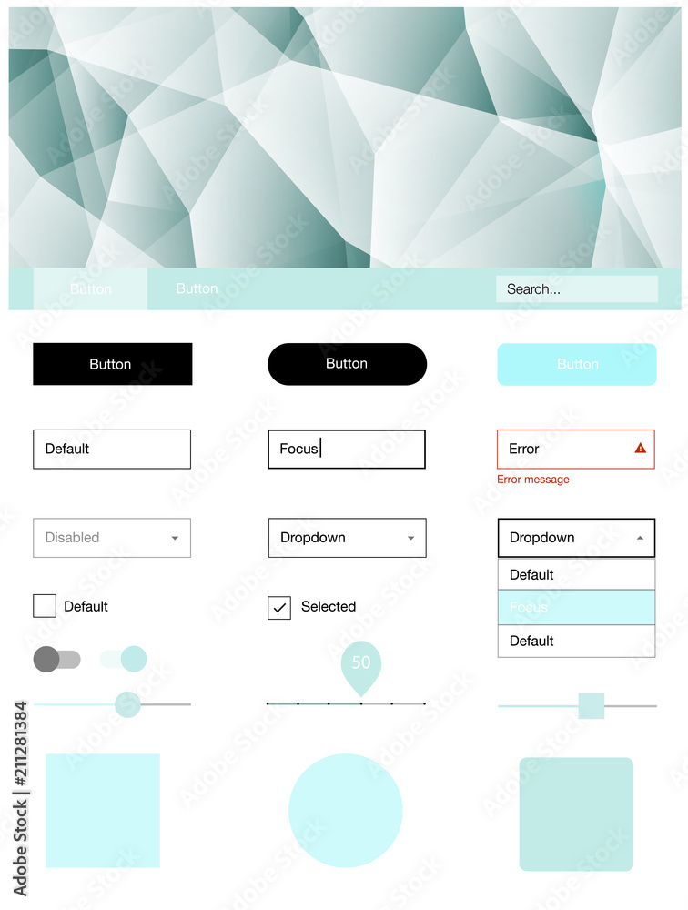 Light BLUE vector Material Design Kit with lines.