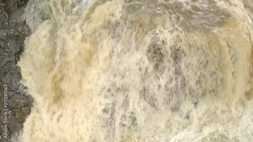 Closer look of the water going down the waterfalls Closer look of the water going down the waterfalls