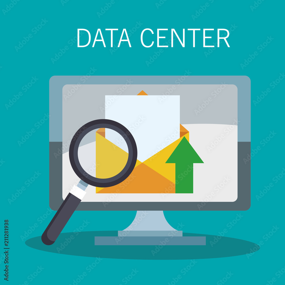Data center technology email vector illustration graphic design Data center technology email vector illustration graphic design
