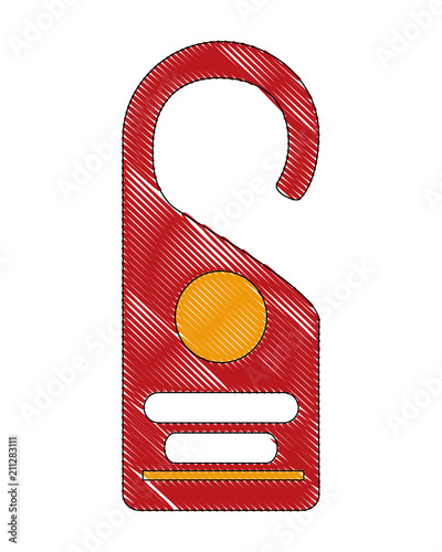 door hanger tag for room in hotel vector illustration drawing