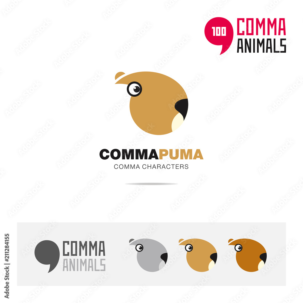 Puma animal concept icon set and modern brand identity logo template and  app symbol based on comma sign Stock Vector | Adobe Stock