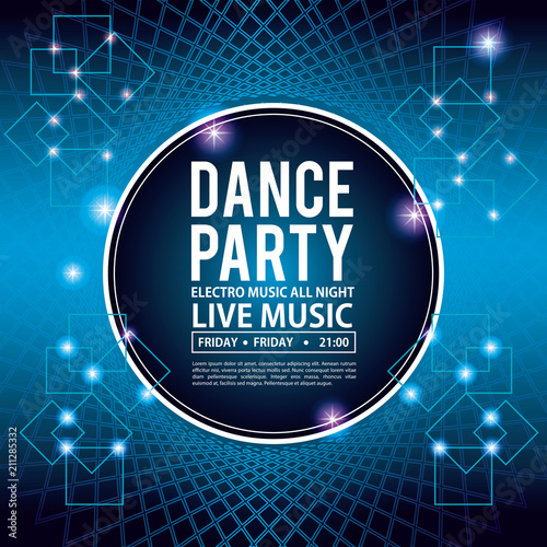 Dance party invitation card vector illustration graphic design