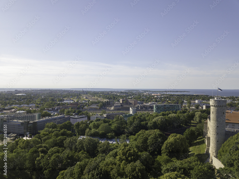 View on cityscape of historical old town of Tallinn