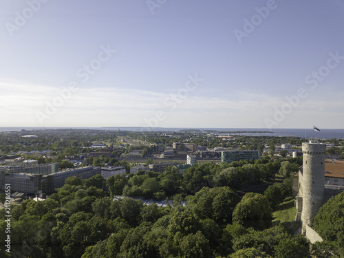 View on cityscape of historical old town of Tallinn