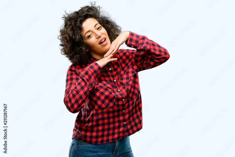Beautiful arab woman happy and surprised cheering expressing wow gesture Beautiful arab woman happy and surprised cheering expressing wow gesture