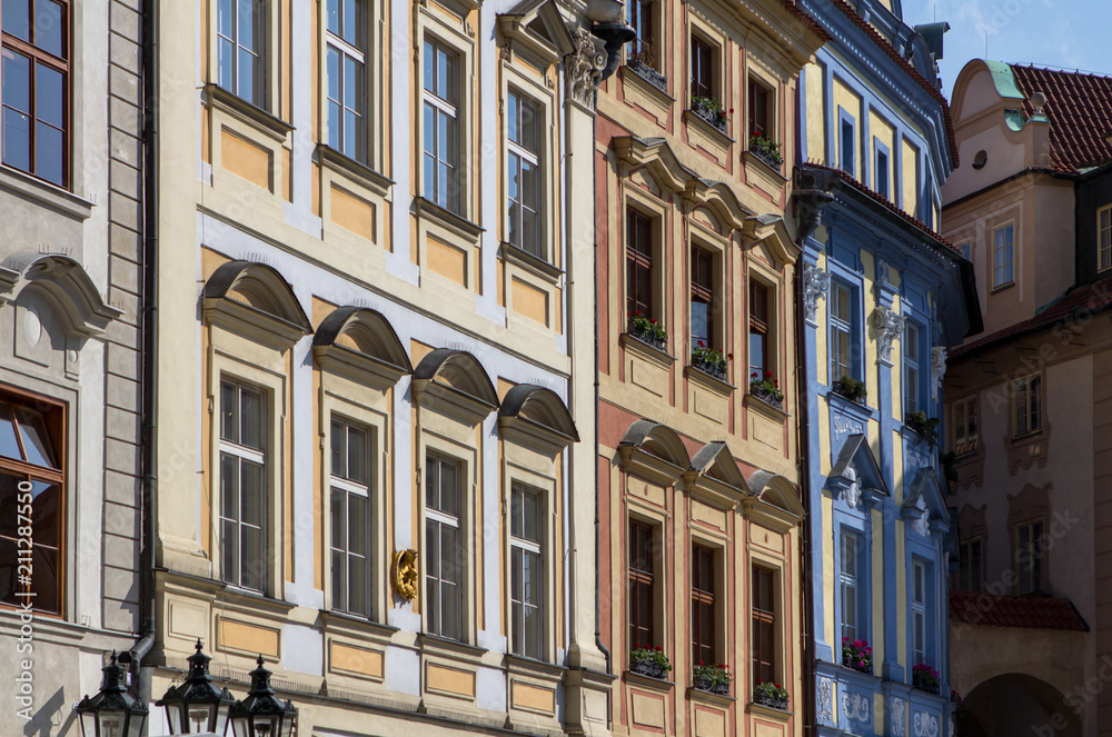 Historical buildings in old town in Prague, Czech republic