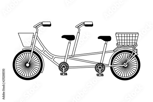 retro tandem bicycle icon vector illustration design