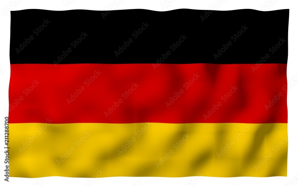 Obraz premium Flag of Germany. Wide format 3D illustration. State symbol of the Federal Republic of Germany. 3D rendering