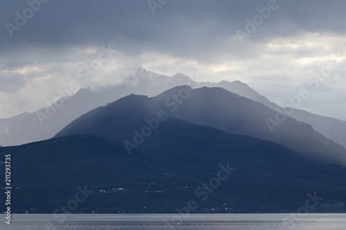 Fototapeta Naklejka Na Ścianę i Meble -  Misty storm over the Olympic Mountains