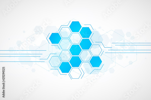 Abstract hexagon background , Technology polygonal concept