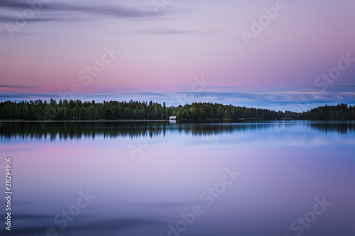 Calm lake reflection