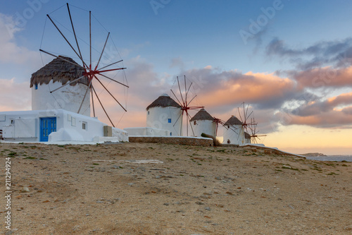 Mykonos. An old traditional windmill.