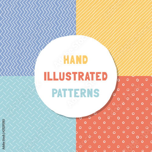 Pack of vector hipster seamless patterns.