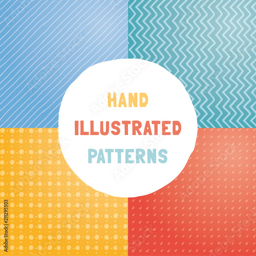 Collection of hand draw vector patterns.