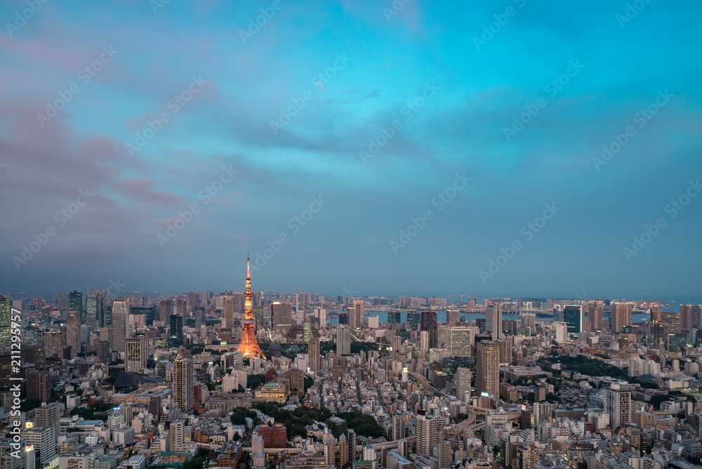 TOKYO, JAPAN - June 21, 2018: Tokyo Tower is the world's tallest, self-supported steel tower in Tokyo, Japan