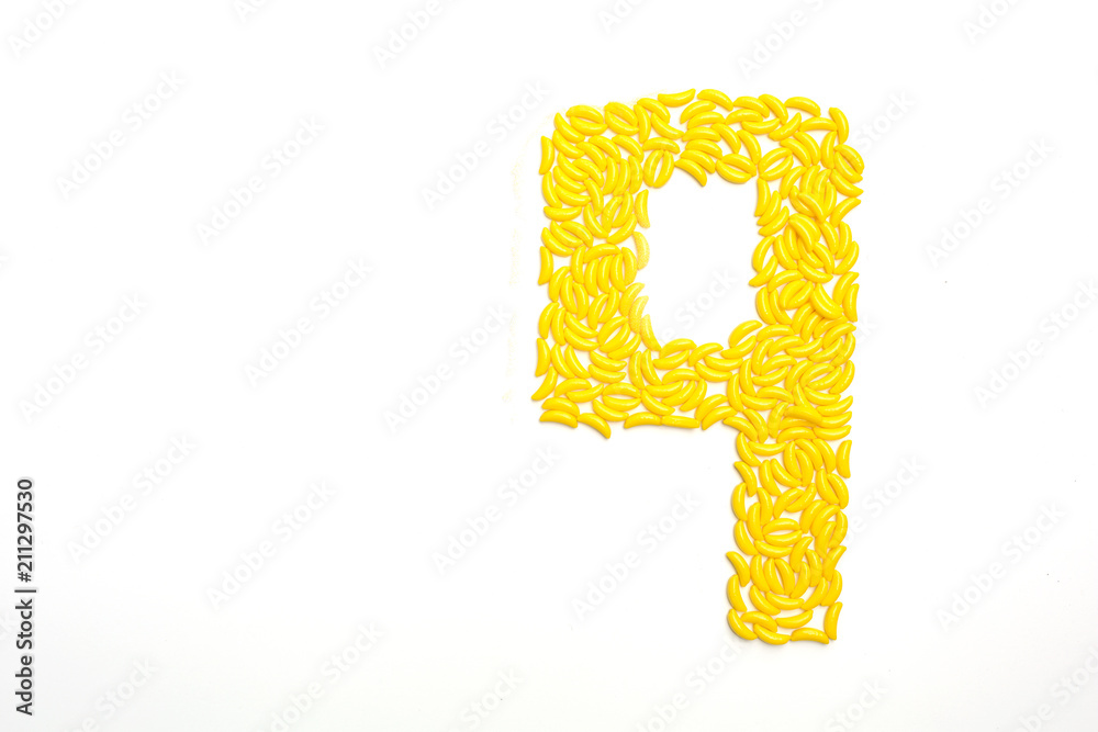 Number nine made from banana candy Number nine made from banana candy