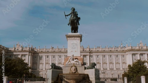 Felipe IV monument at Orient Square in Madrid photo