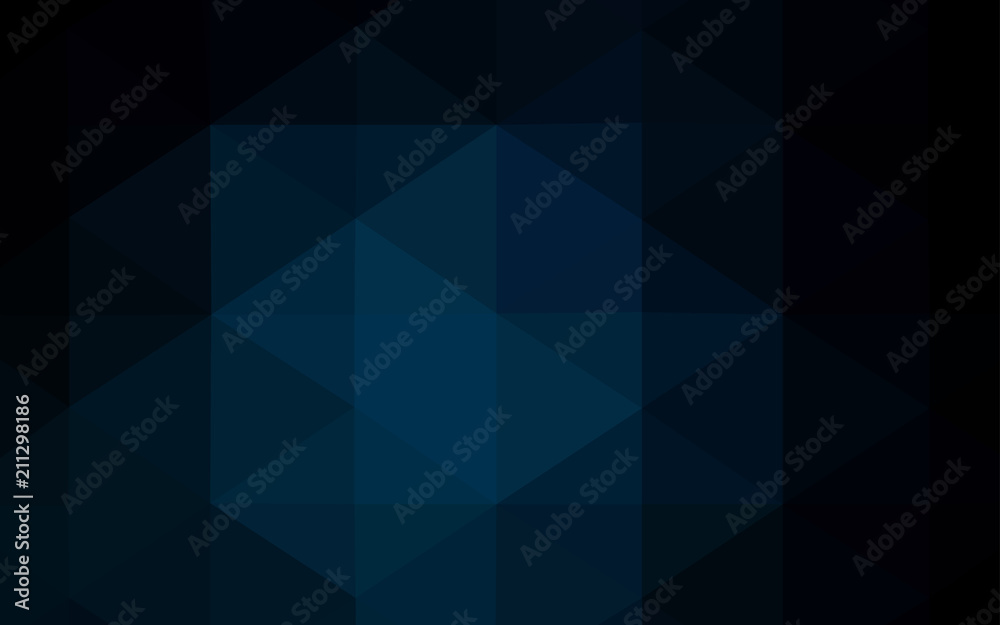 Fototapeta premium Dark BLUE vector abstract polygonal pattern.