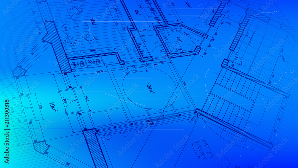 vector architectural plan - abstract architectural blueprint of a modern residential building / technology, industry, business concept illustration: real estate, building, construction & architecture vector architectural plan - abstract architectural blueprint of a modern residential building / technology, industry, business concept illustration: real estate, building, construction & architecture