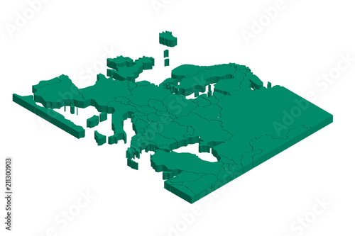 Mapa verde de Europa.