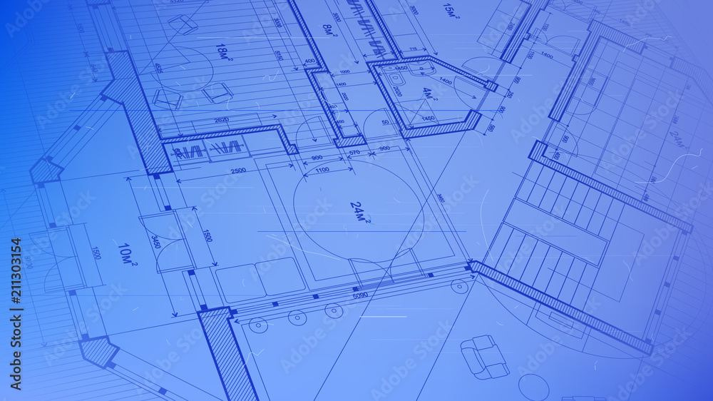 vector architectural plan - abstract architectural blueprint of a modern residential building / technology, industry, business concept illustration: real estate, building, construction & architecture vector architectural plan - abstract architectural blueprint of a modern residential building / technology, industry, business concept illustration: real estate, building, construction & architecture