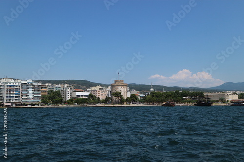 View to Thessaloniki and white tower, Greece