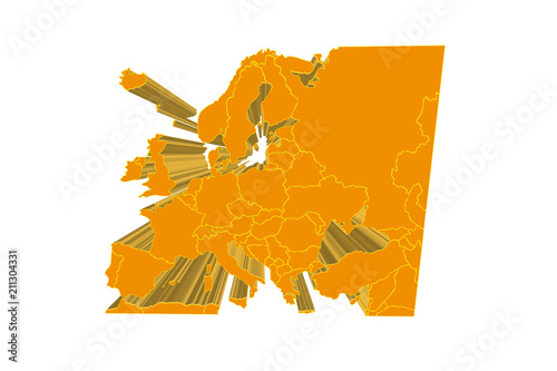 Mapa naranja de Europa.