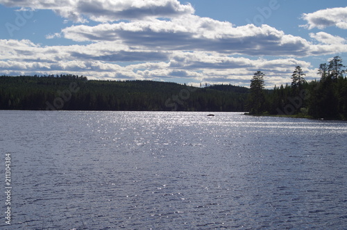 Beautiful lake in the forests of Sweden