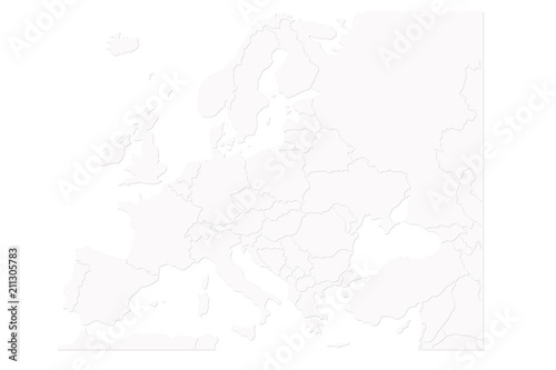 Mapa blanco de Europa.