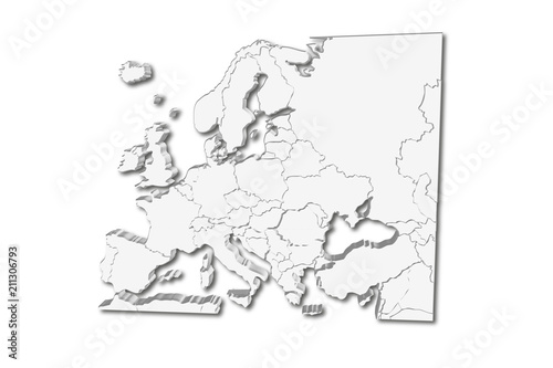 Mapa blanco de Europa.