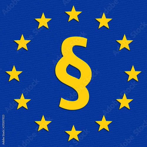 ebbn40 EuropeBannerBlueNew ebbn - Europa Flagge - Europarecht - Recht - Paragraph Zeichen - Quadrat - 1zu1 xxl g6255