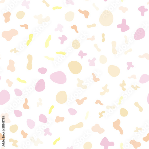Light Pink, Yellow vector seamless pattern with bubble shapes.