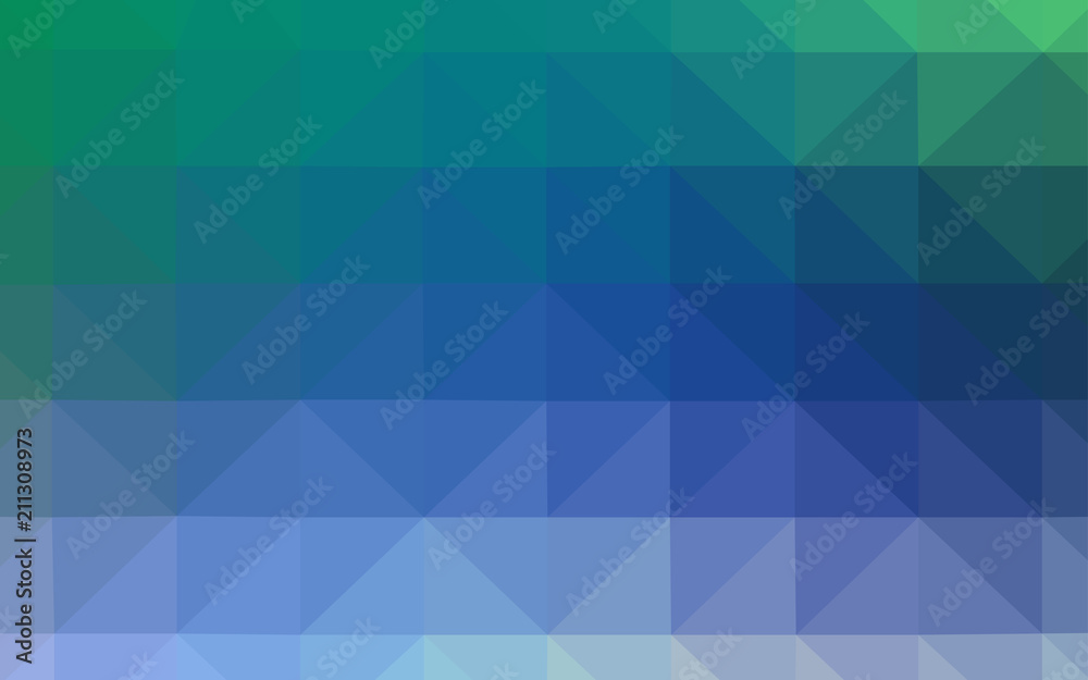 Obraz premium Light Blue, Green vector abstract mosaic backdrop.