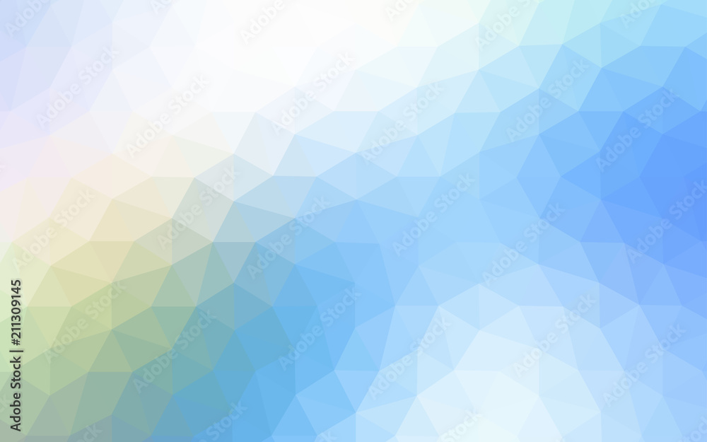 Obraz premium Light Blue, Green vector shining triangular backdrop.