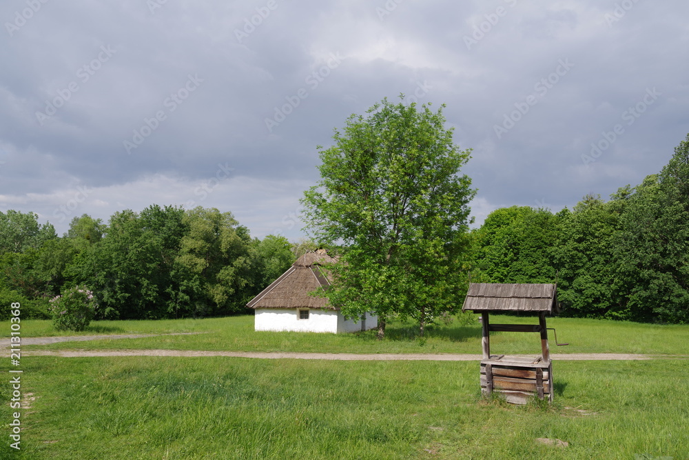 wooden house with white walls near the forest wooden house with white walls near the forest