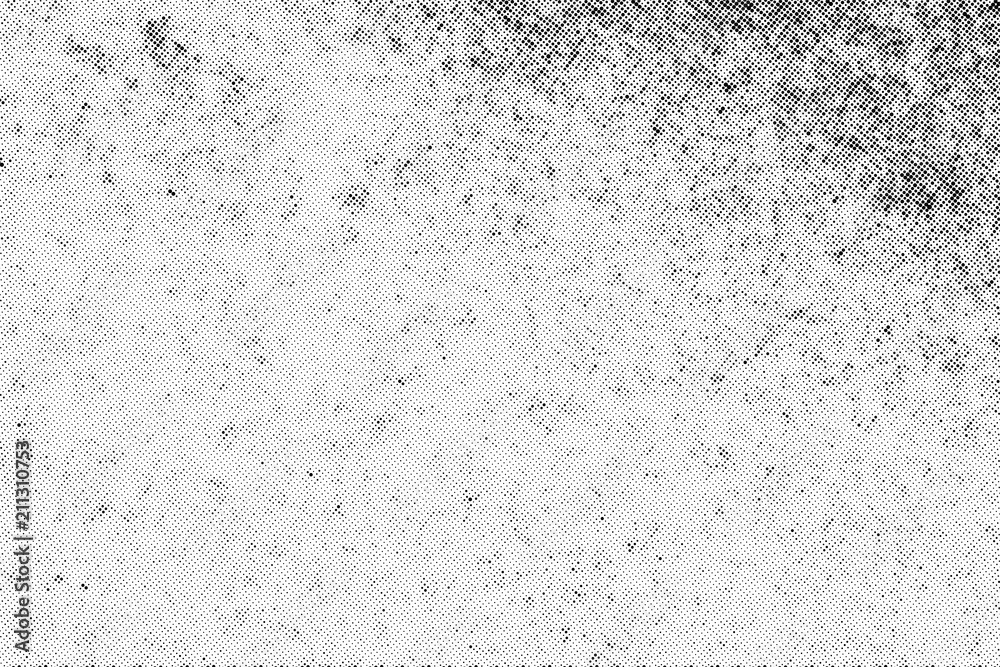 Fototapeta premium Subtle halftone vector texture overlay. Monochrome abstract splattered background.