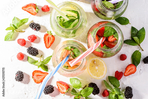 cool vitamin drink with fruits