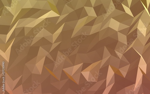 Abstract triangle geometrical orange background. Geometric origami style with gradient. 3D illustration