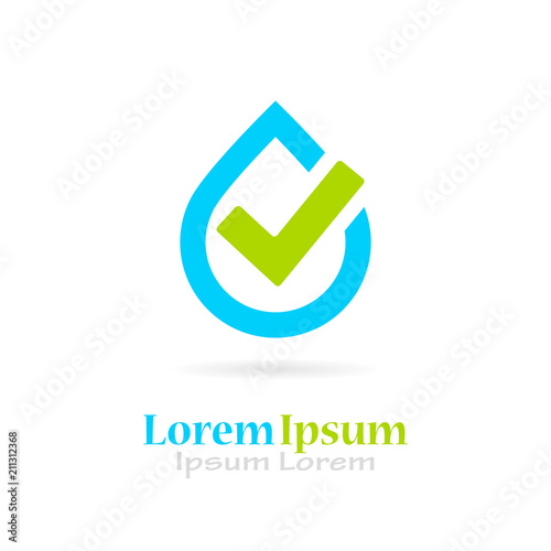 Natural pure water vector logo